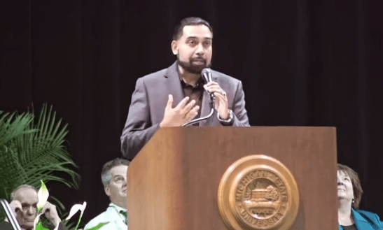 Speaking to medical students at Michigan State University